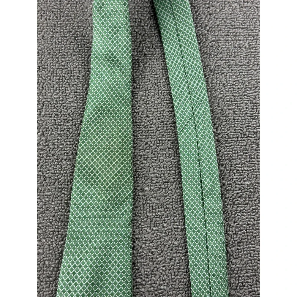 Nautica Tie Men Green‎ Geometric Diamond Pattern Woven Necktie Preppy Business